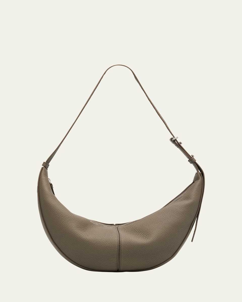 Slide Pebbled Leather Shoulder Bag